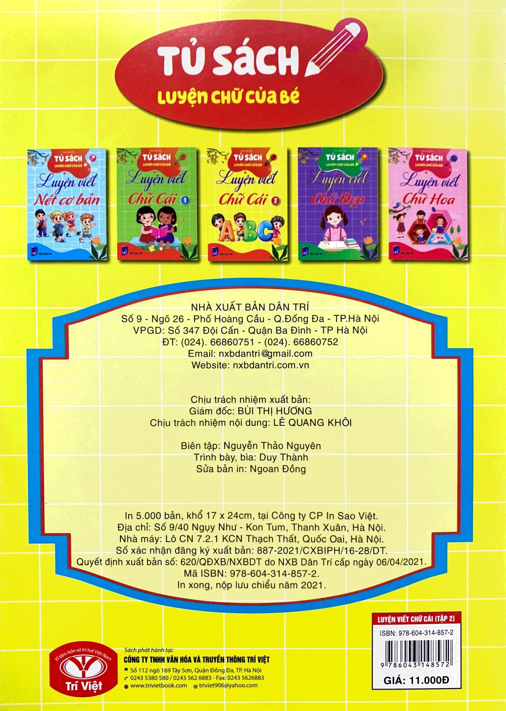 Tủ Sách Luyện Chữ Của Bé - Luyện Viết Chữ Cái - Tập 2