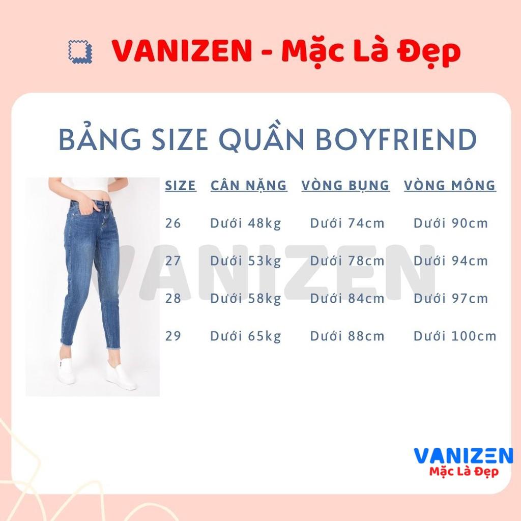 Quần jean nữ ống rộng baggy đẹp lưng cao cạp căn bản trơn gấu tua rua cao cấp mã 369 VANIZEN