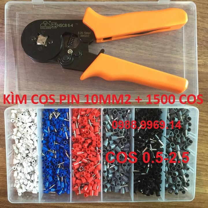 KÌM BẤM ĐẦU COS PIN RỖNG 0.25-10mm2 KÈM HỘP 1600 COS PIN