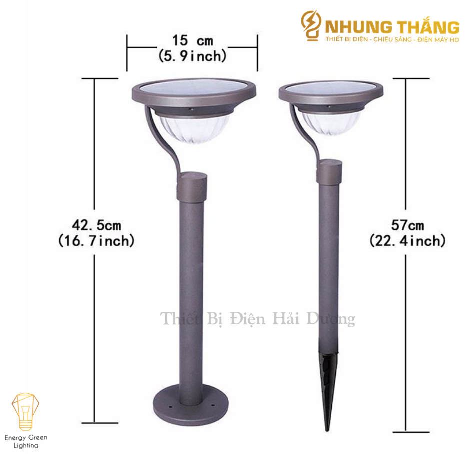 Đèn LED Sân Vườn MT-42515 - Sử Dụng Năng Lượng Mặt Trời - Chống Nước IP65 - Thân Bọc Thép Không Gỉ - Pin 800mAh