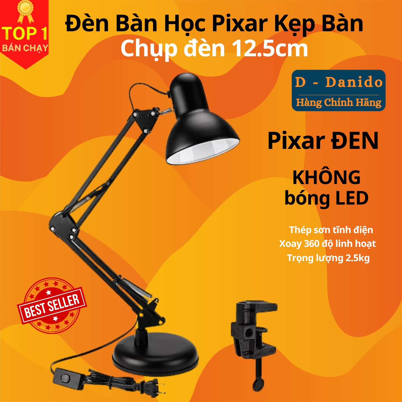 Hình ảnh Đèn Pixar, Đèn Học Chống Cận Thị, Đèn Đọc Sách, Đèn Làm Việc Để Bàn Chống Chói Mắt Lóa Mắt Bảo Vệ Mắt - Hàng Chính Hãng