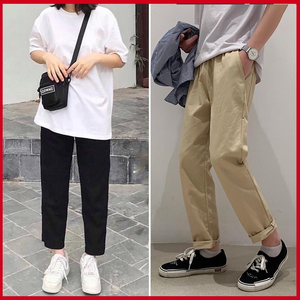 Quần baggy Kaki Nam Nữ Unisex Cao Cấp ,chất liệu kaki mềm mịn, thoáng mát , kiểu dáng basic trơn dễ phối đồ phù hợp đi học, đi làm, đi chơi, có nhiều màu và size để lựa chọn