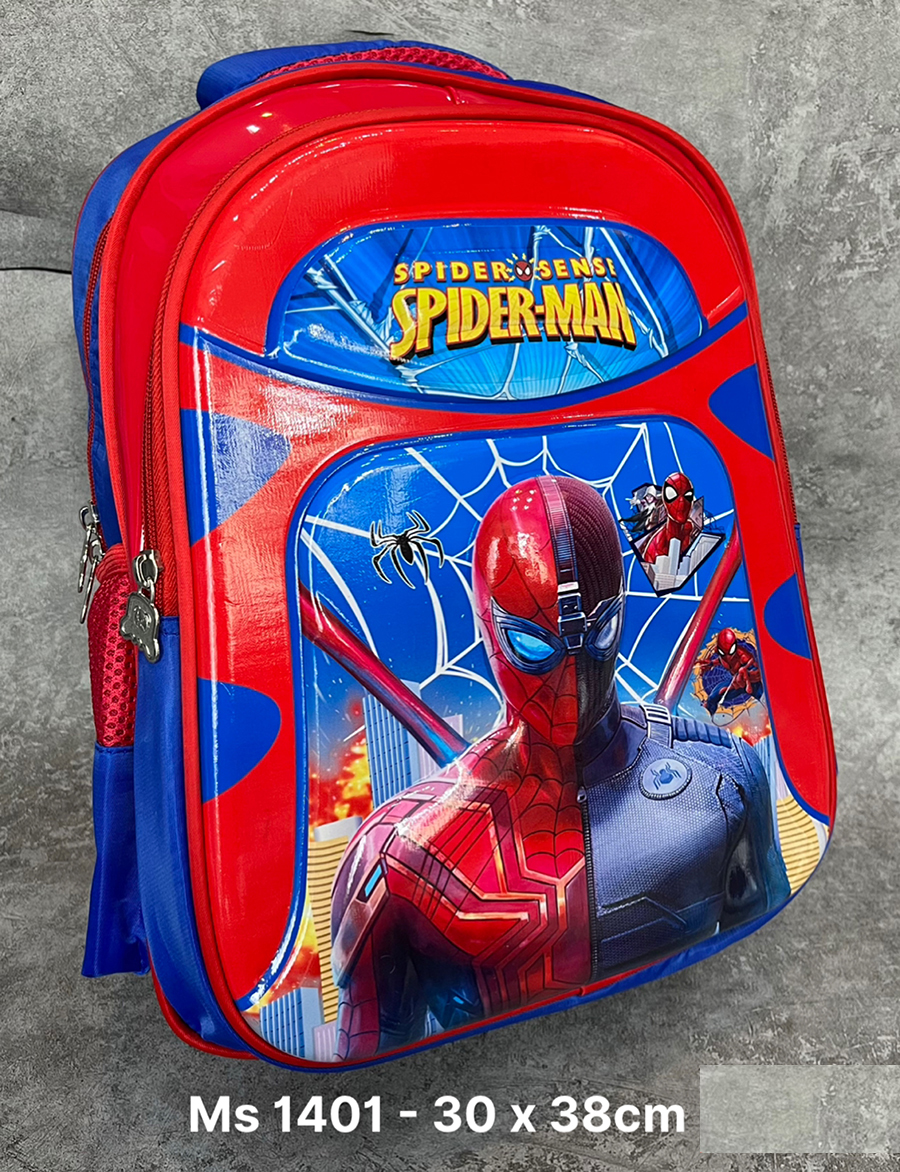 Balo in họa tiết 3D hình spider man cho bé trai đi học