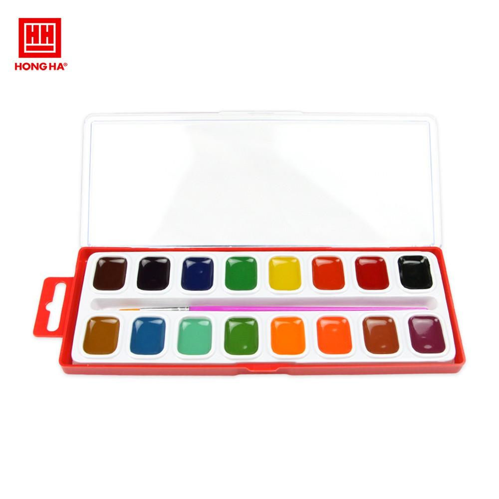 Màu nước 16 màu kèm cọ Hồng Hà 8103