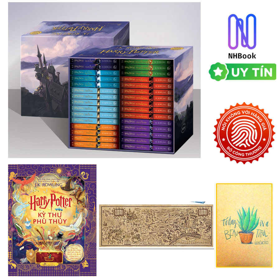 Bộ Boxset Harry Potter  - Khổ Nhỏ (Bộ 30 Cuốn) Và Harry Potter - Kỳ Thư Phù Thủy (Bìa Cứng) - Tặng Kèm Bản Đồ 