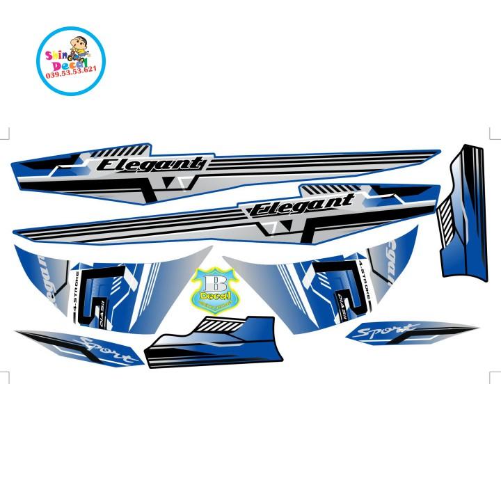 Tem rời elegant 50 2016 chữ R trắng xanh