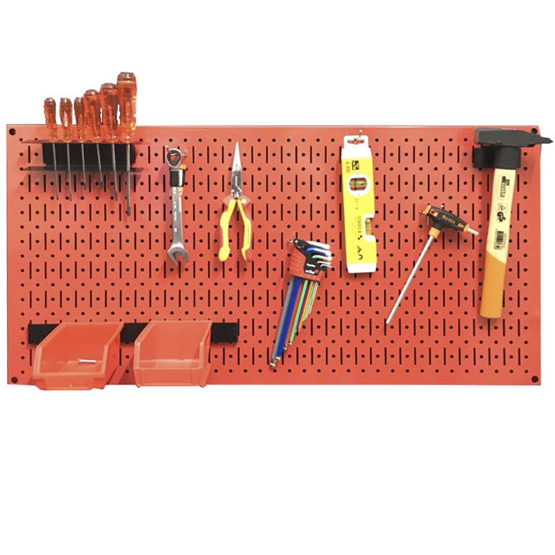 Vách lưới pegboard treo tường màu Đỏ + Phụ kiện