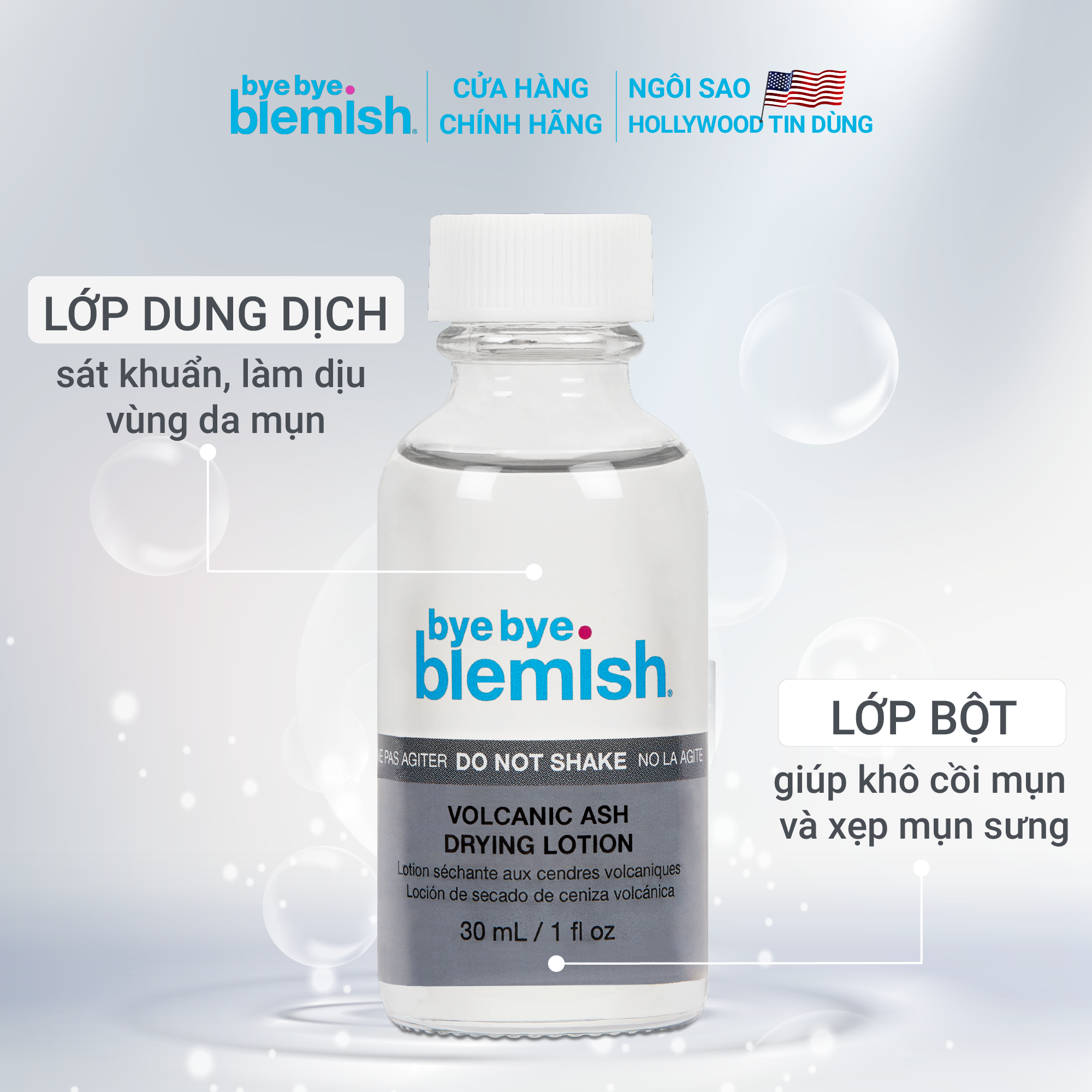 Chấm Mụn Tro Núi Lửa Giảm Mụn Nhanh Sau 1 Đêm Dành Cho Mụn Trắng, Sưng Đỏ Bye Bye Blemish Volcanic Ash Drying Lot