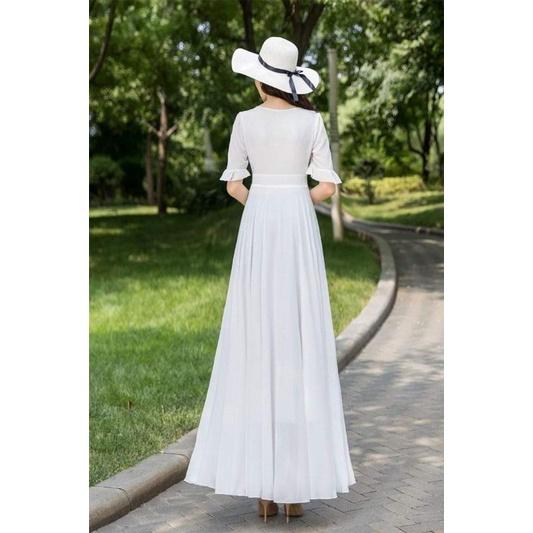 ĐẦM XÒE MAXI TAY LOE CÓ 5 MÀU