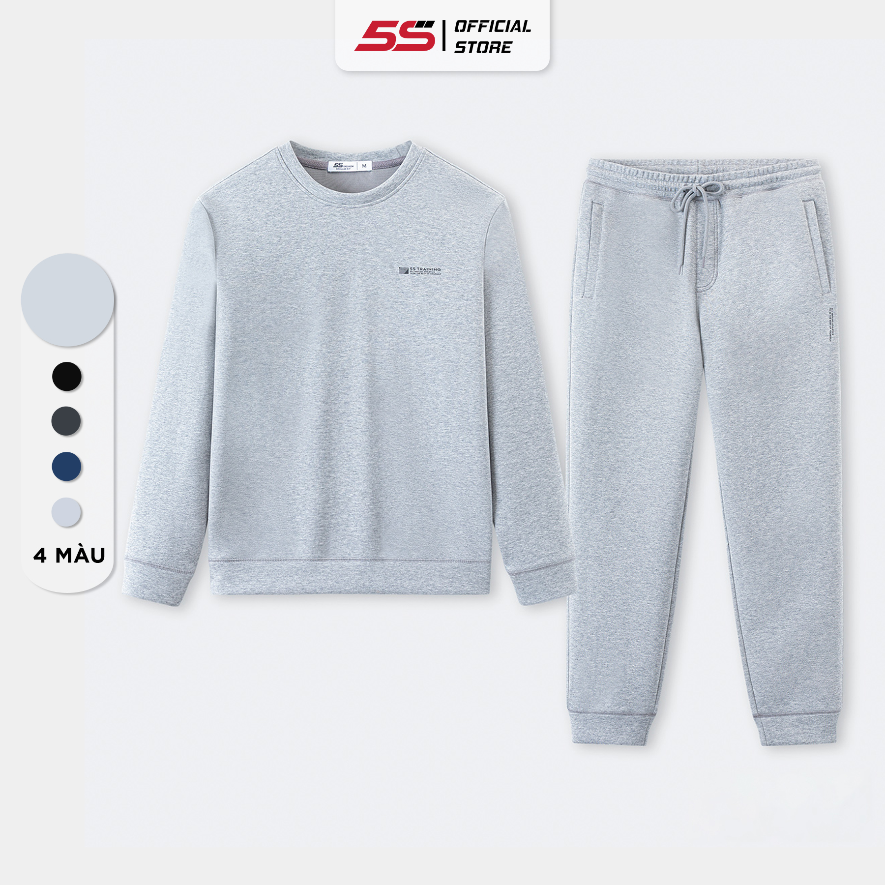 Bộ Quần Áo Dài Tay Nam 5S FASHION, Chất Nỉ Cotton, Thiết Kế In Khỏe Khoắn, Năng Động