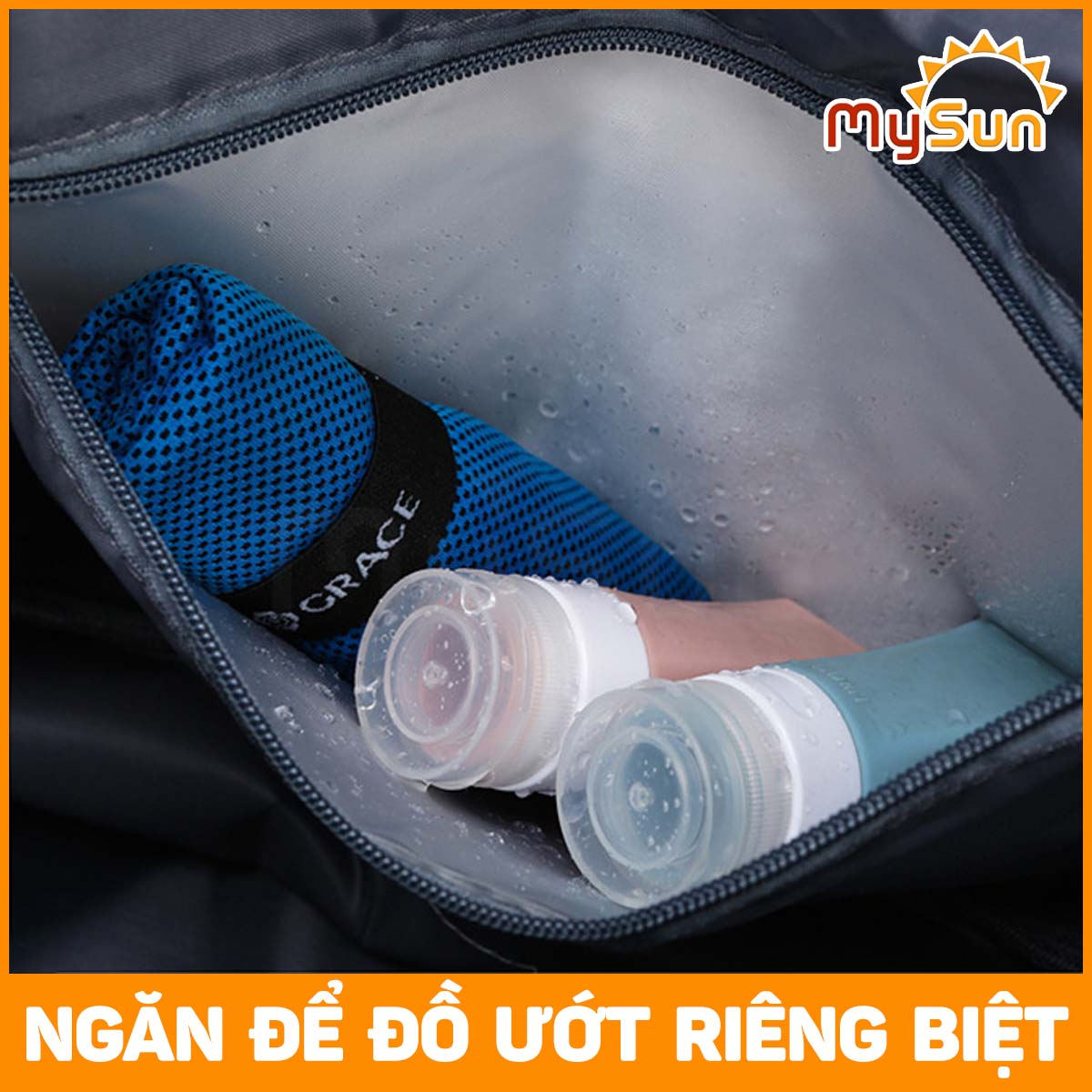 Túi du lịch 2 tầng cỡ lớn chống nước siêu nhẹ cho nam nữ chính hãng cao cấp MySun PINK