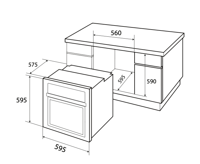 Lò Hấp Kết Hợp Nướng Âm Tủ KAFF KF-ST56LXR 56L - Hàng Chính Hãng