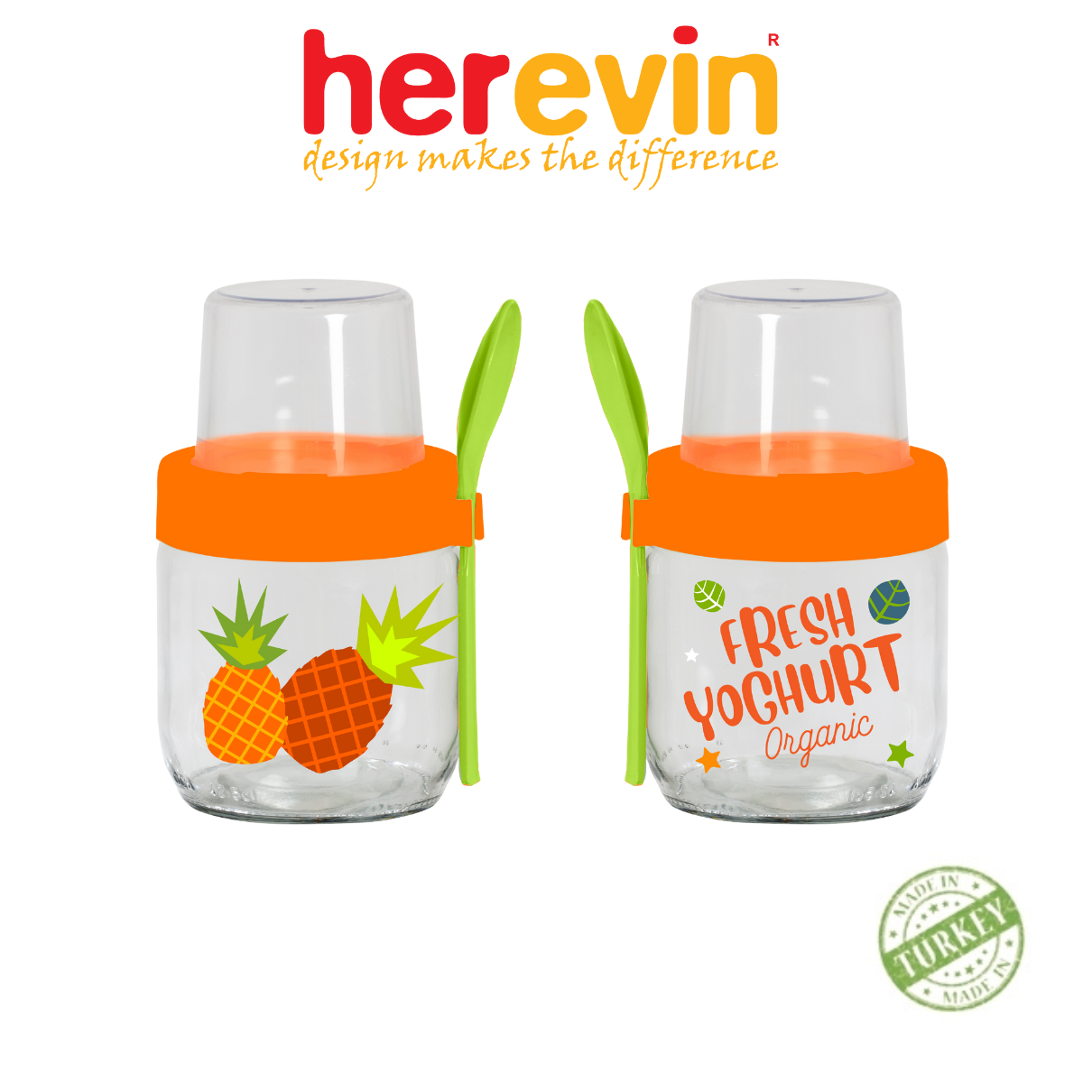 Bộ 3 Hũ Yogurt Thuỷ Tinh Herevin 425ml - HEHU131615-802