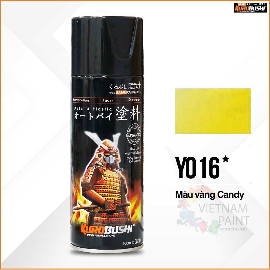 Sơn xịt Samurai Kurobushi - MÀU VÀNG CANDY Y016 (400ml)