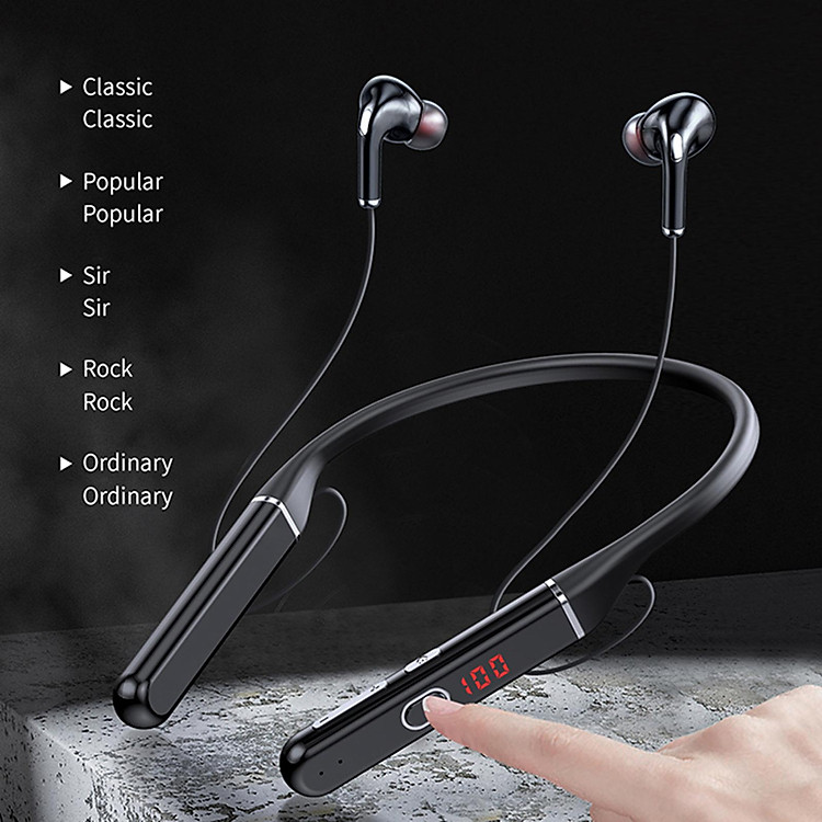 S650 100 Giờ Có thể dùng thẻ nhớ không Bluetooth Bass Trong Tai Tai Nghe Không Dây Từ Tính Cổ Thể Thao Chạy Bộ Tai Nghe Nhét Tai Chống Nước Chống Ồn