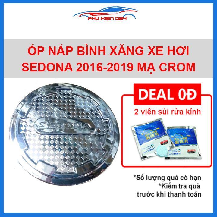 Ốp nắp bình xăng Sedona 2016-2017-2018-2019 mạ crom chống trầy trang trí ô tô