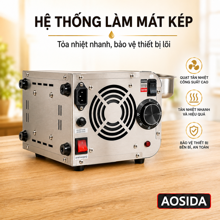 HÀNG CHÍNH HÃNG - Máy ép dầu thực vật dùng trong gia đình. Thương hiệu Anh Quốc cao cấp AOSIDA - 888A