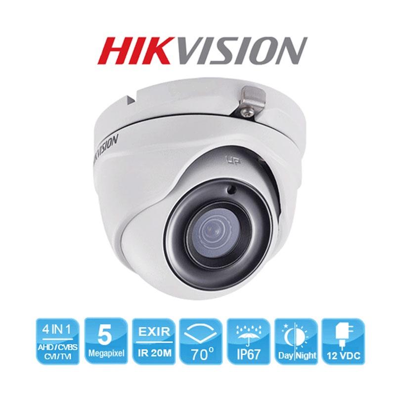 Camera Dome HD-TVI (4 in 1) hồng ngoại 30m độ phân giải 5.0MP HIKVISION DS-2CE16H0T-ITFS có tích hợp Micro (Hàng chính hãng)