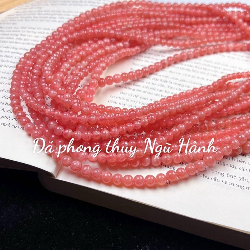 Chuỗi vòng tay đá đào hoa quấn 3 vòng siêu đẹp - kèm hộp nhung