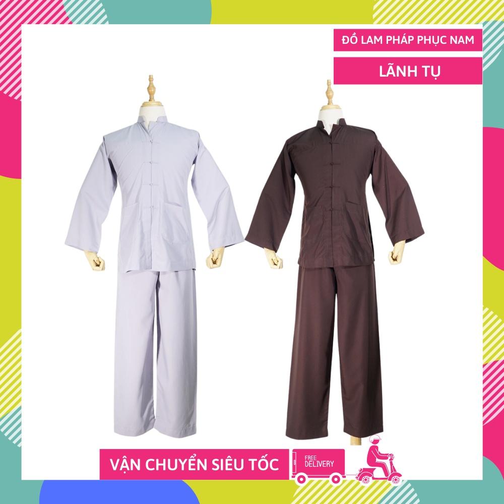 Bộ đồ Phật tử đi chùa Nam LÃNH TỤ, đồ lam Phật giáo pháp phục đi chùa đẹp cao cấp - Nhiều cỡ