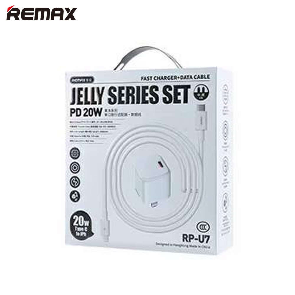 Bộ Sạc Nhanh Remax RP-U7 PD QC 20W Kèm Cáp sạc cho Iphone , Ipad Trắng - Hàng Chính Hãng