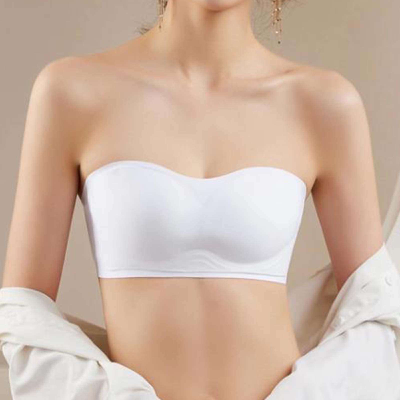 Women Strapless Bra Push up Bra with Transparent Strap Breast Lift Bra Underwear Seamless Invisible Bra Bralette Bra for Party Girl Everyday
