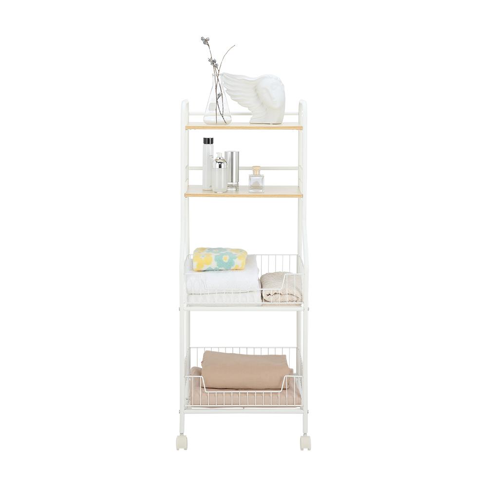 Kệ nhà tắm đa năng 4 tầng SPEED SHELF khung thép cao cấp sơn trắng kết hợp bánh xe di chuyển tiện lợi | Index Living Mall - Phân phối độc quyền tại Việt Nam