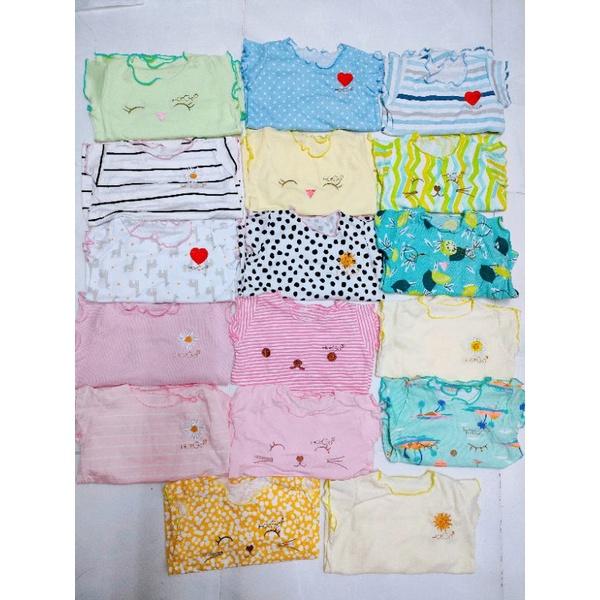 Bộ thun cotton mát Hotga Bé gái đồ bộ sơ sinh cho bé gái từ 3-11kg