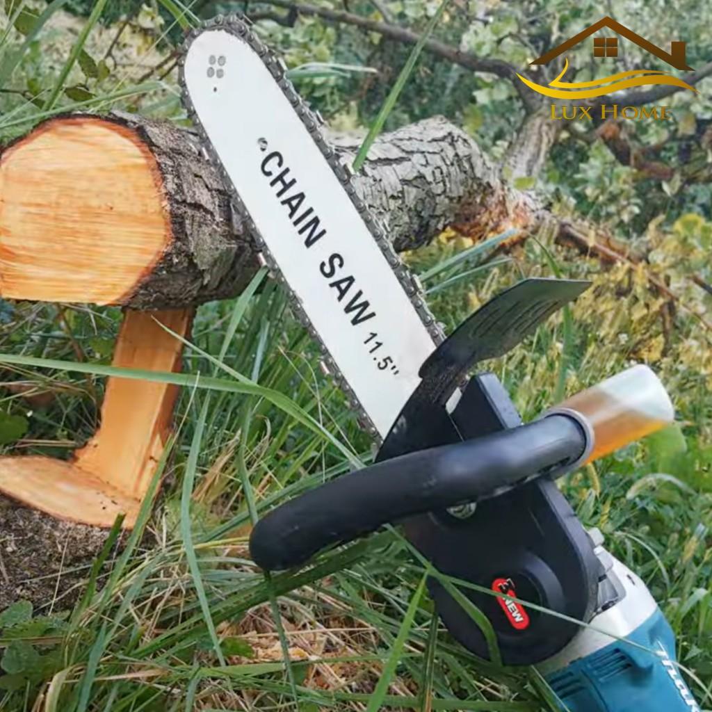 BỘ LƯỠI CƯA XÍCH CHAIN SAW - LƯỠI CƯA XÍCH GẮN MÁY MÀI - TRA DẦU TỰ ĐỘNG - CHẮN BẢO VỆ BẰNG SẮT