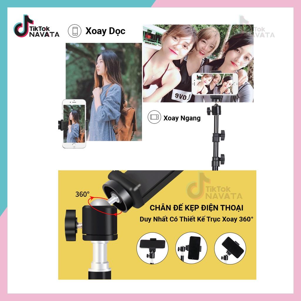 Chân đế điện thoại Tripod quay TikTok, chân đèn livestream giá đỡ Cao 2m1 loại chắc chắn chịu lực tốt