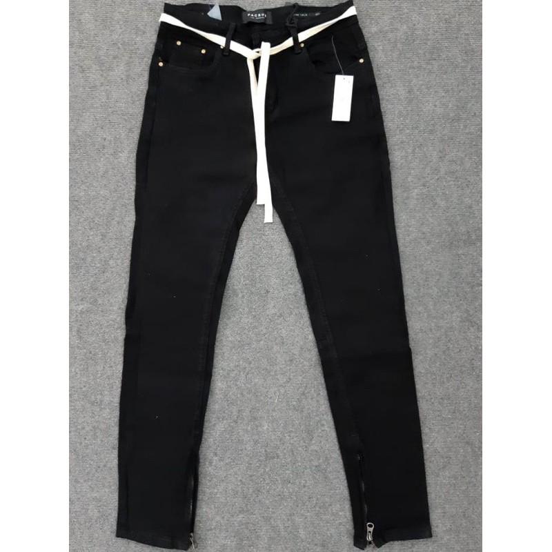 Quần Jeans Nam Đen Trơn/ Rách Gối