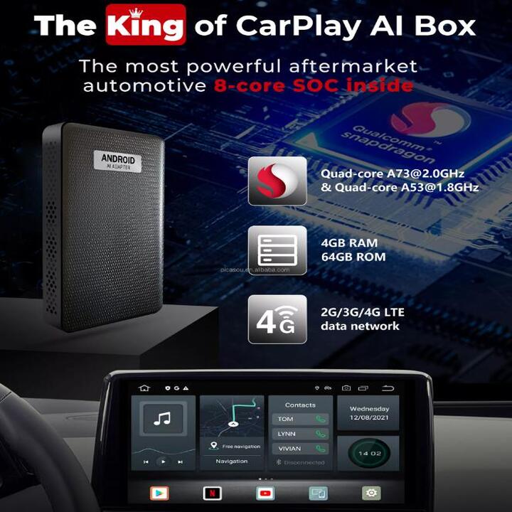 Adroid Boxx Ai Thế Hệ Mới Nhất dành cho xe ô tô. Android Chíp 8 nhân, ram 4G, rom 64G PLC-S21E