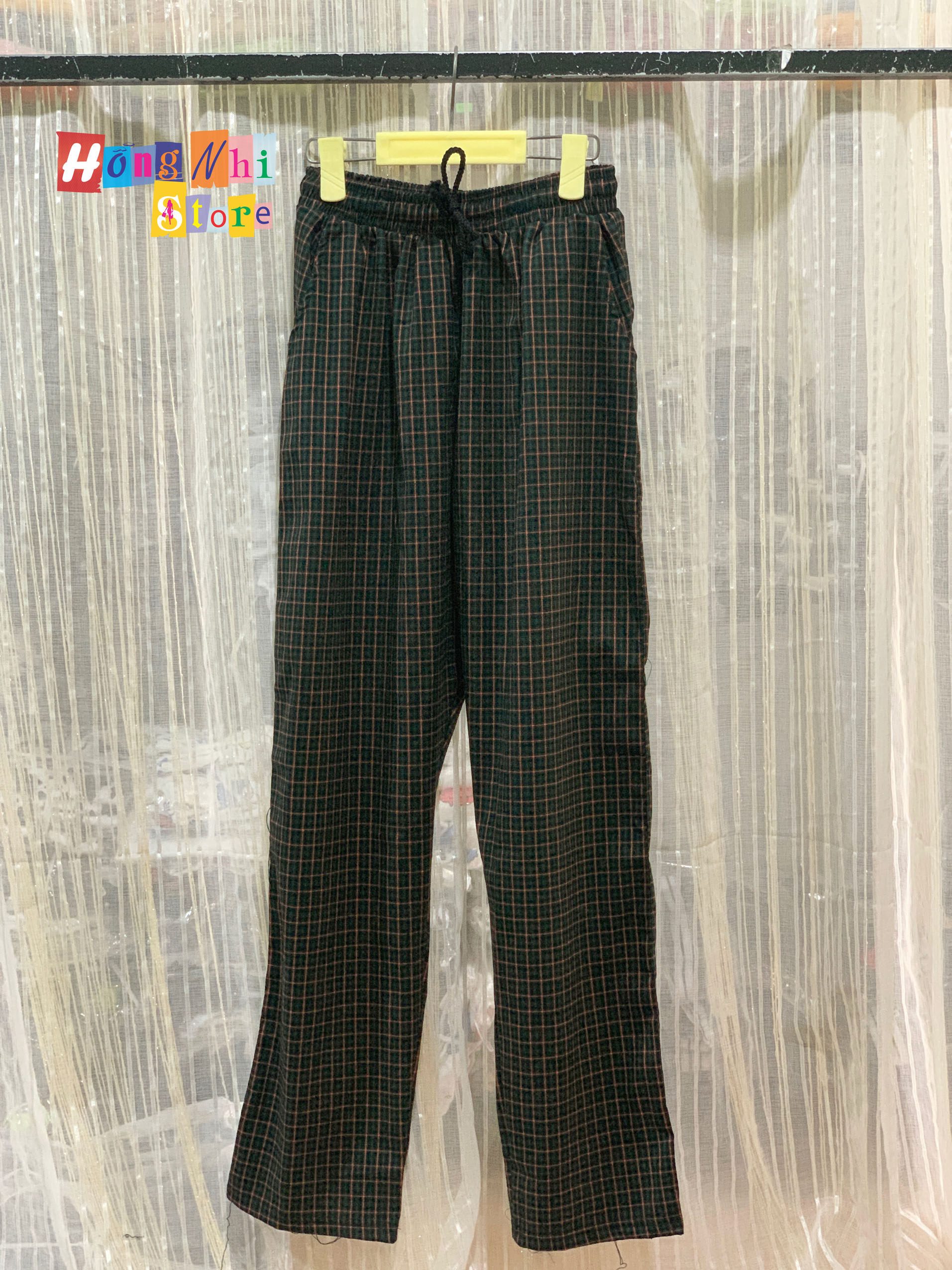 Quần Sọc Caro Unisex Quần Baggy Caro Lưng Thun Plaid Pants Cao Cấp - MM