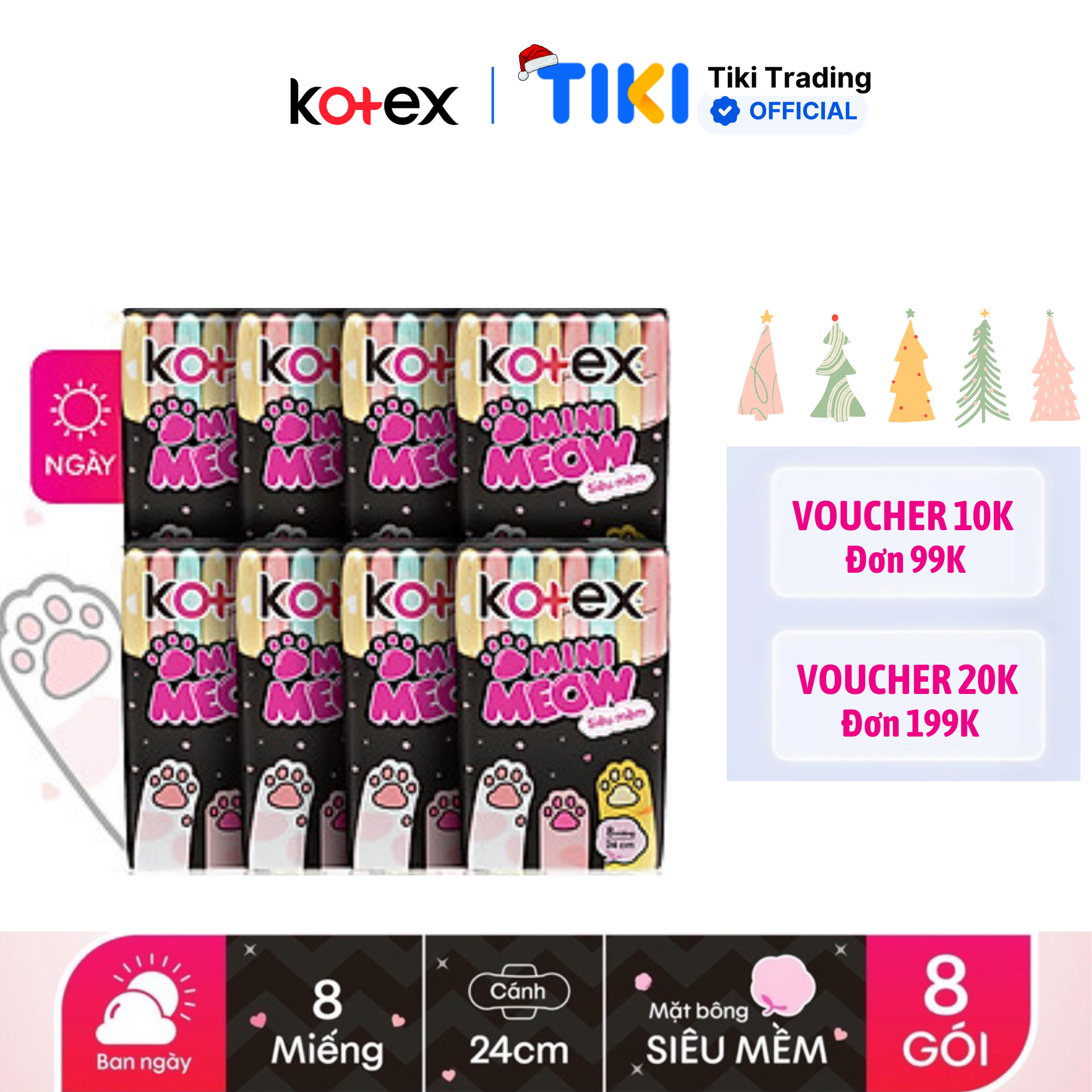 Combo 8 Băng Vệ Sinh Kotex Minimeow 8 miếng