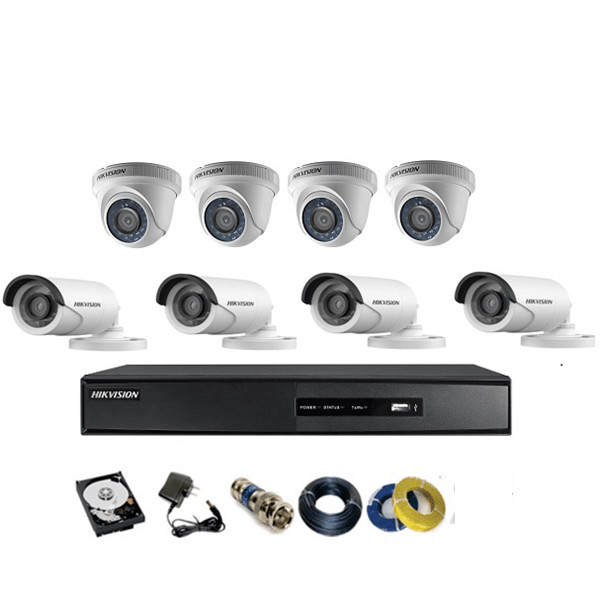 Camera Hikvision TVI 2.0MP 1080p bộ 8 mắt - Hàng chính hãng