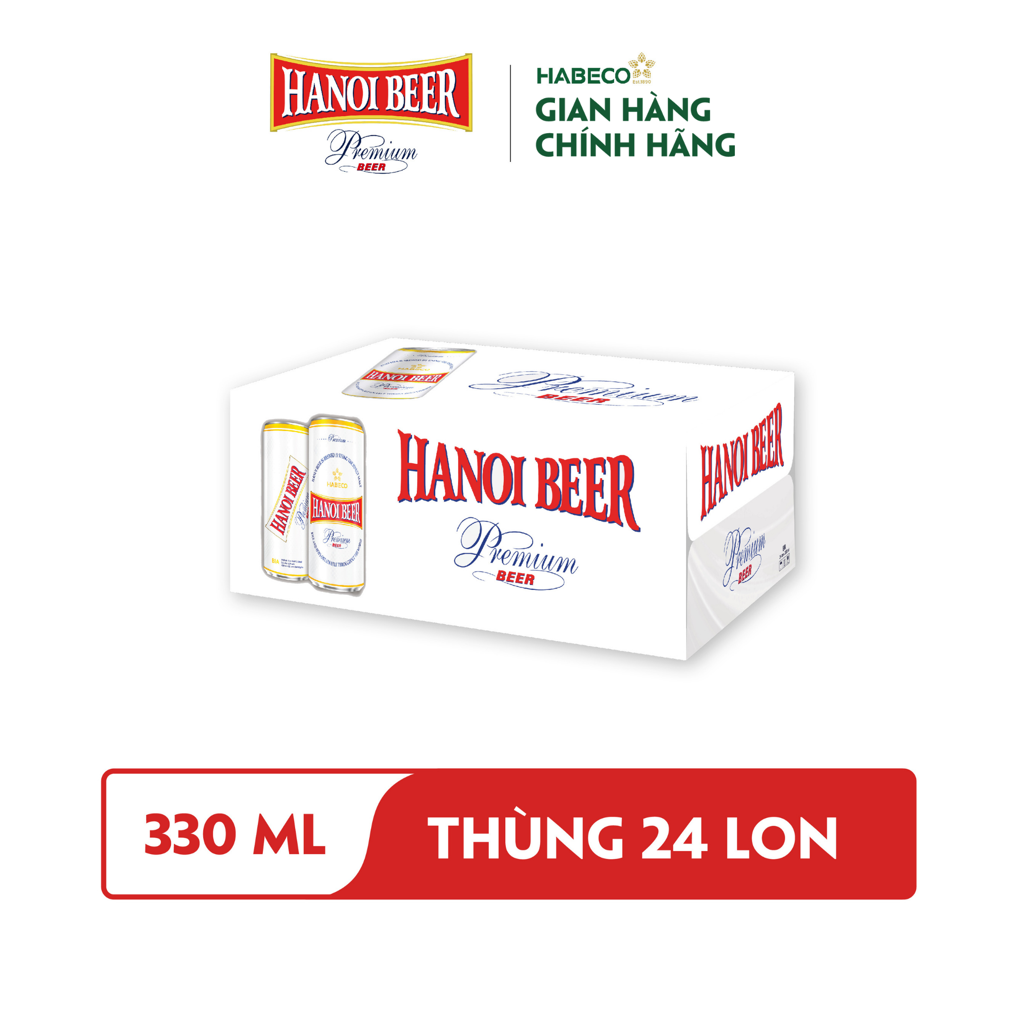 Bia Hanoi Premium - Thùng 24 lon 330ml