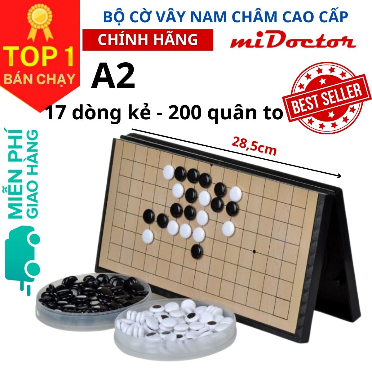 Cờ Vây Nam Châm Cao Cấp, Cờ Caro Tiện Dụng Chính Hãng - Chọn Nhiều Cỡ