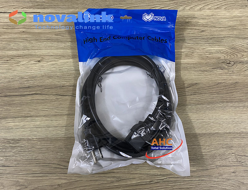 Dây nguồn C19 Novalink NV-54006A cao cấp - Chuẩn 15A/220V - Chuyên dùng cho UPS, Server, PDU (Đủ loại dài: 1.5m/2m/3m) - Hàng chính hãng