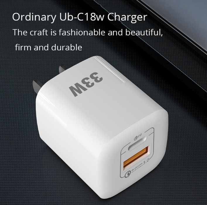 Cóc sạc nhanh RY-U33 GaN 33W Dual USB Output PD Type-C Fast Charger