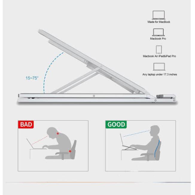 Giá đỡ dành cho Laptop, ipad Nhôm 2 thanh chữ X