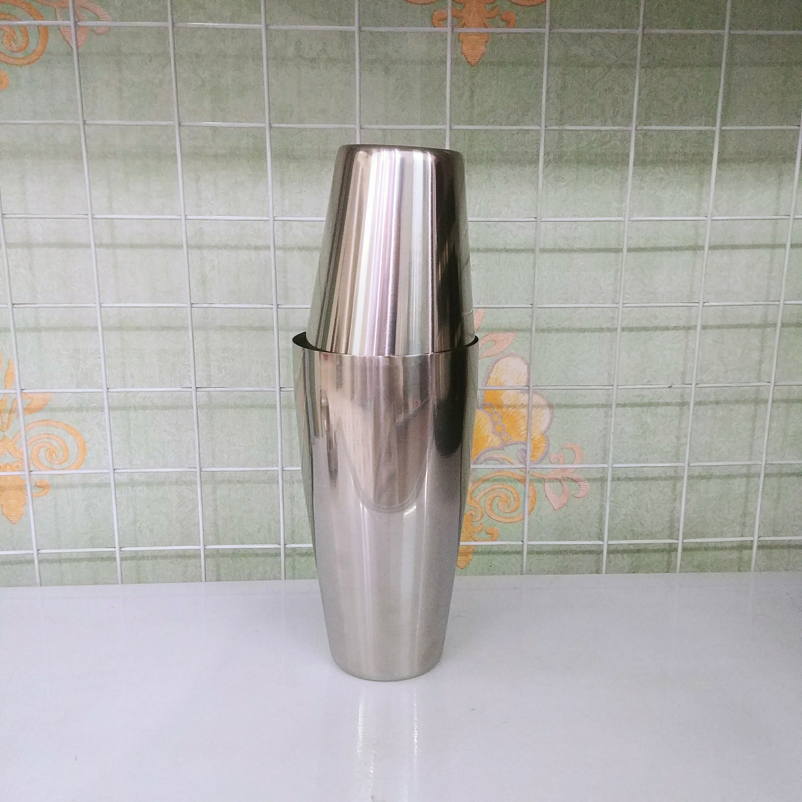 Bộ Shaker Inox 2 mảnh 600ml-800ml và chặn đá inox loại ngắn