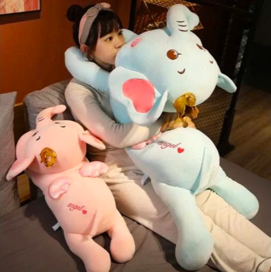 Thú nhồi bông voi đội vương miệng đáng yêu - Size 70cm đến 1m1 - Quà tặng gấu bông con voi êm mịn cho bé