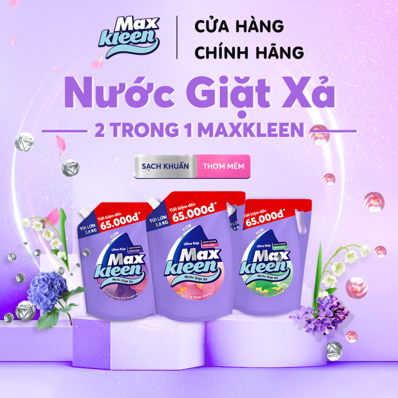 Túi Nước Giặt Xả Maxkleen Hương Nước Hoa Huyền Diệu (3.8kg)