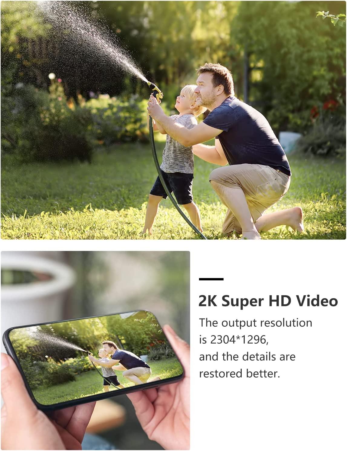 Camera an ninh ngoài trời 2K, PTZ 355 ° Xem hệ thống bảo mật 3MP 2.4GHz Máy ảnh an ninh không dây WiFi với tầm nhìn ban đêm màu sắc