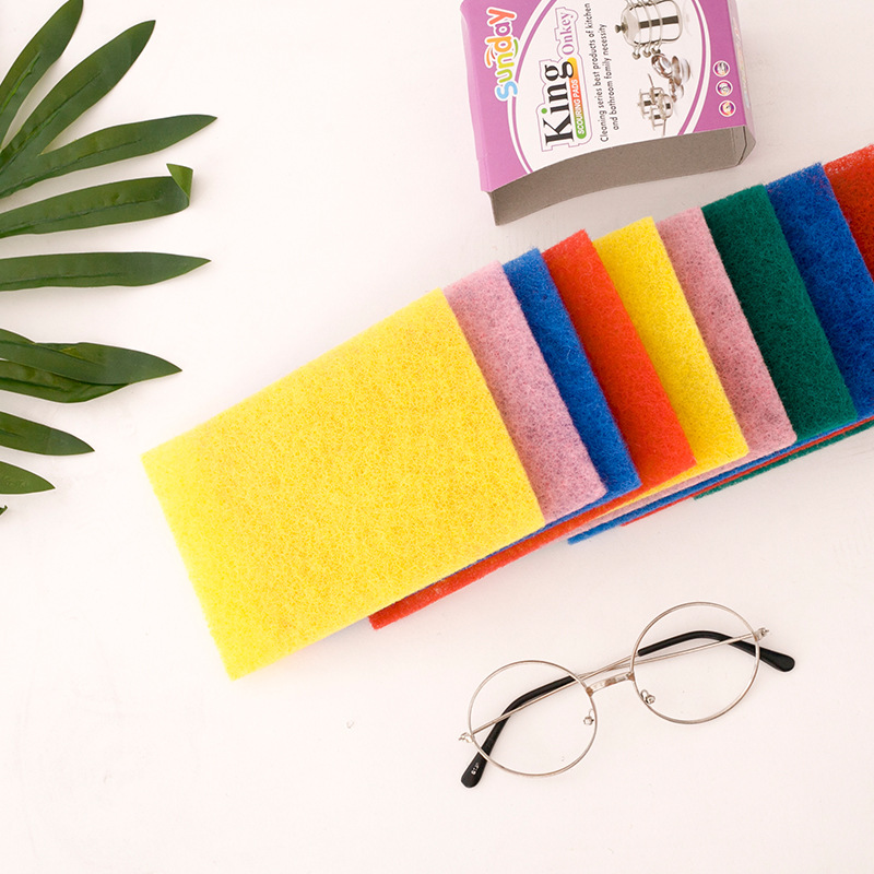 Miếng rửa chén chống xước HADA, gói 10 miếng, Giẻ rửa bát nhiều màu 15x10cm, Mút Lưới Xốp Rửa Chén Tạo Bọt, miếng bọt biển rửa chén