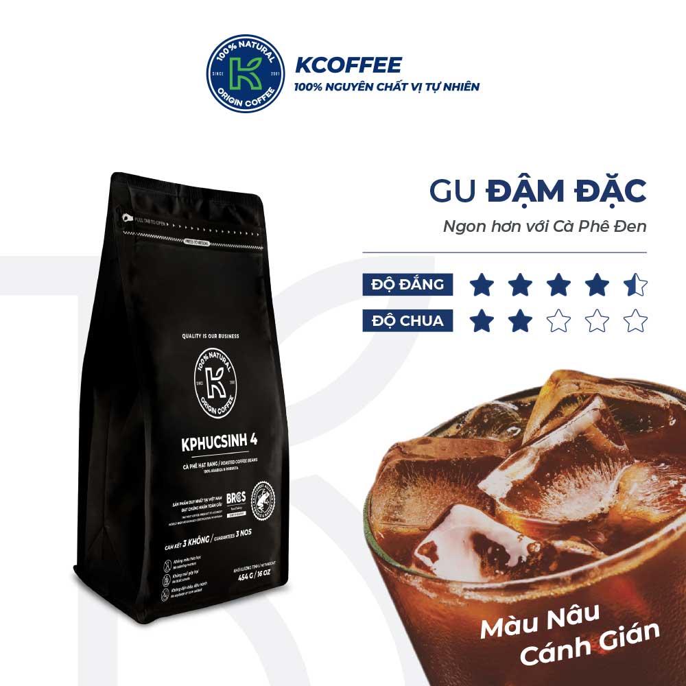 Cà Phê Rang Xay K-Coffee KPhucSinh 4 Đậm Vị (Túi 454g)