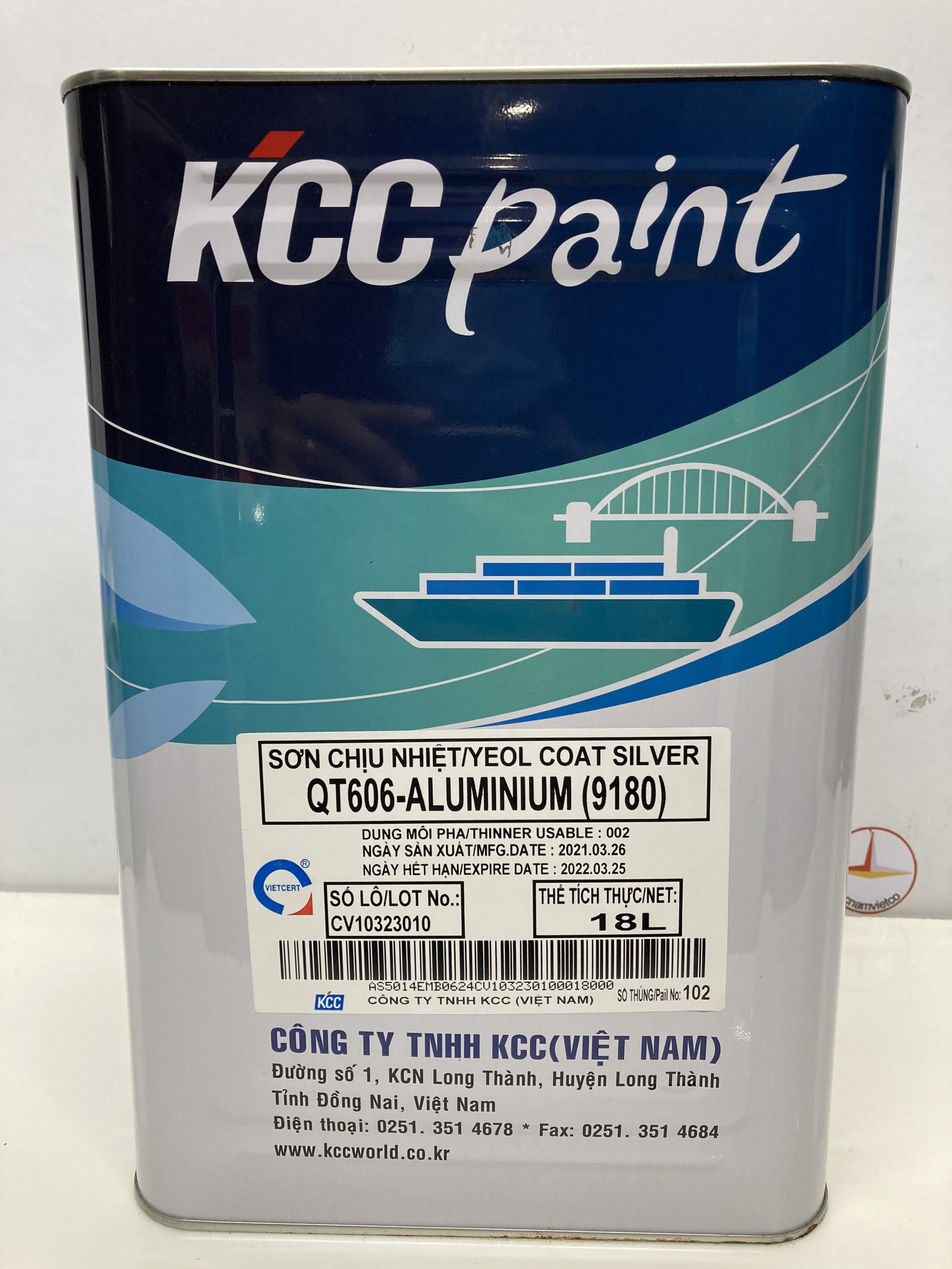 Sơn chịu nhiệt KCC Paint Yeol Coat Black QT606-9180 18L