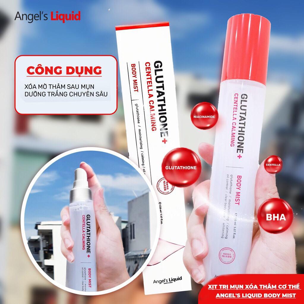 Xịt giảm mụn lưng ANGEL'S LIQUID GLUTATHIONE + CENTELLA CALMING BODY MIST