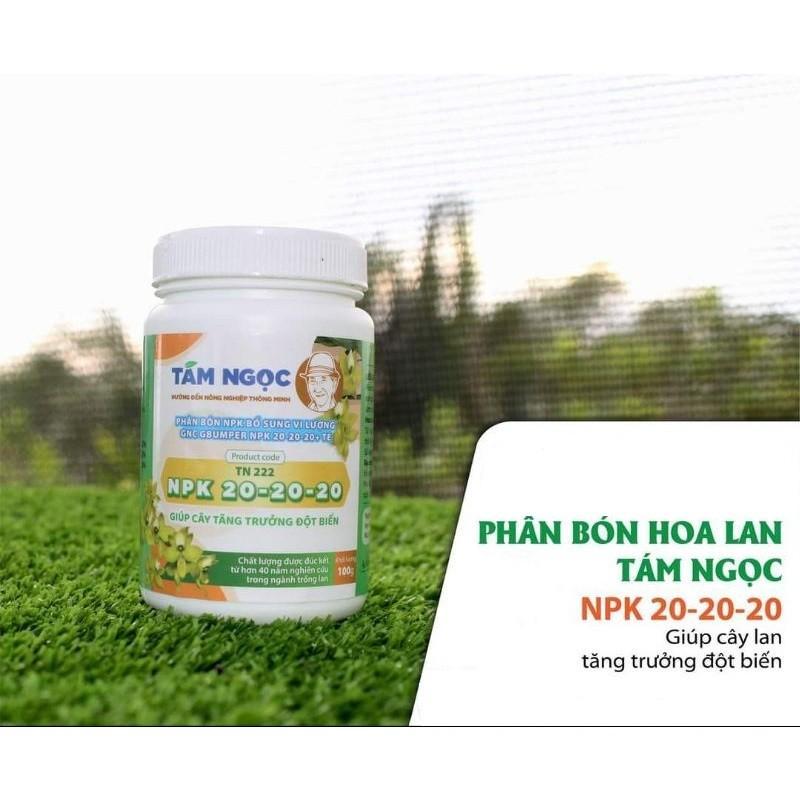 PHÂN BÓN LÁ NPK 20-20-20+TE TÁM NGỌC LỌ 100G - GIÚP CHO CÂY MẬP MẠNH, LÁ CĂNG BÓNG