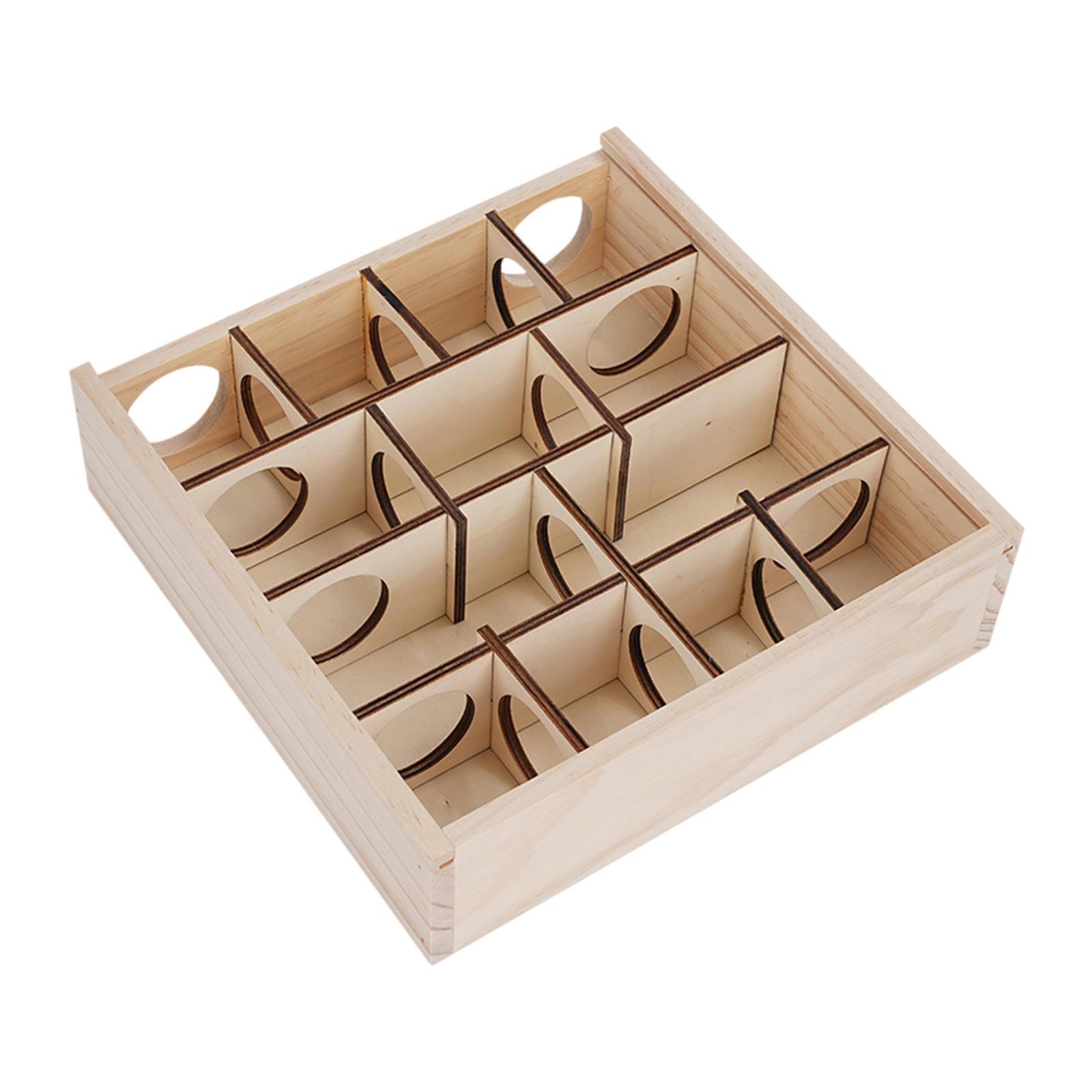 Pet Hamster House Tunnel Toy Wooden Maze Small Animal Multi Chamber Removable Cover Hideout for Dwarf Hamsters Tiny Gerbils